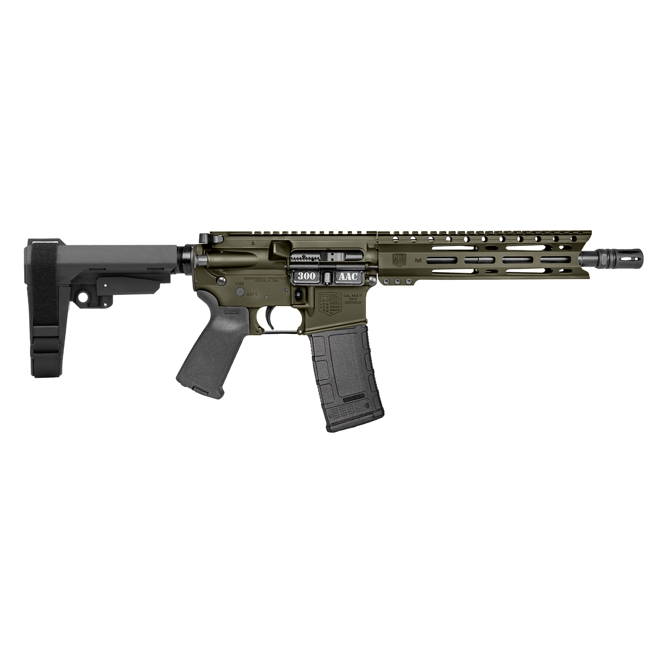 DIAMONDBACK FIREARMS DB-15 PIST 300BLK ODG 10" SBA3